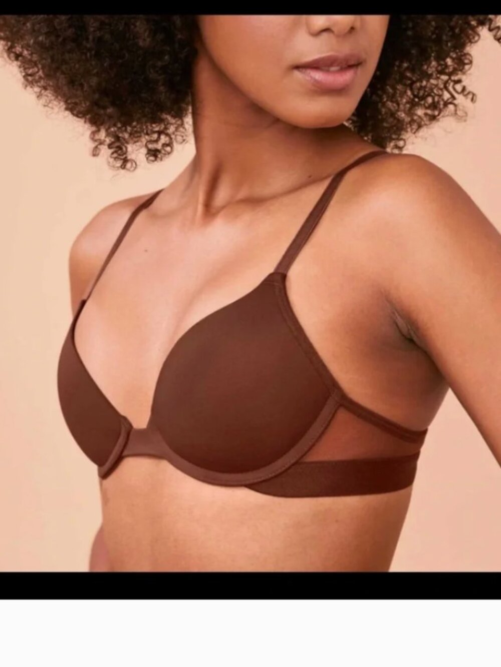 Pepper Lift Up Bra 36B Espresso Brown Push Up Underwire Small Bust